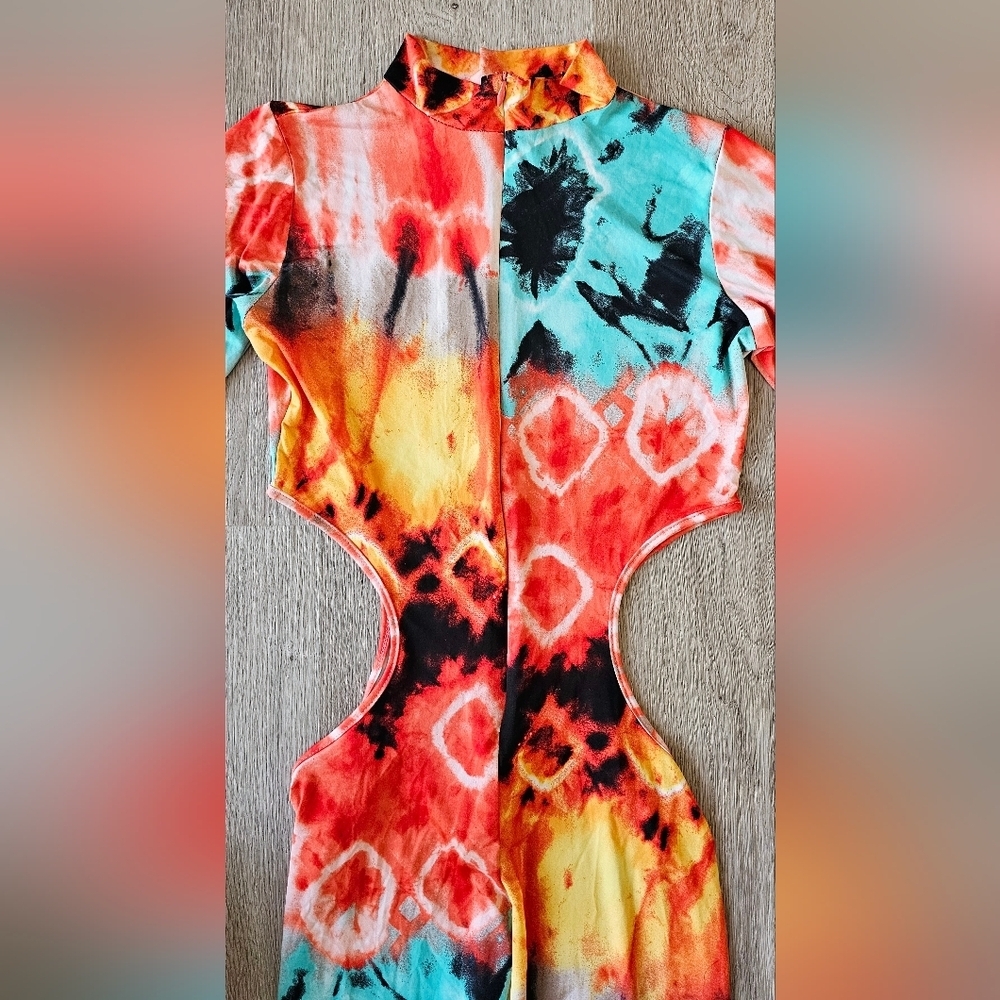 Small/Medium Tie-Dye Cut-Out Jumpsuit - Picture 3 of 5